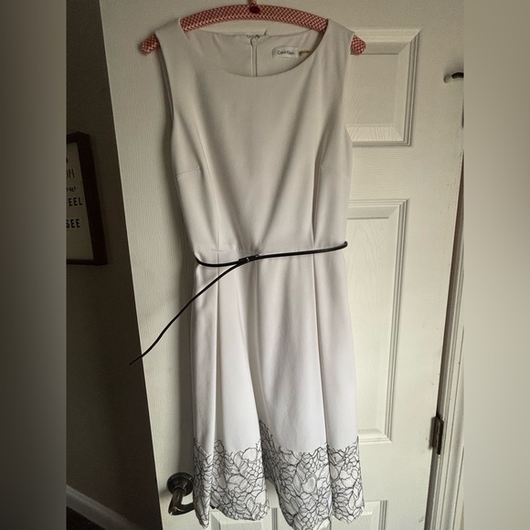 Calvin Klein Dresses & Skirts - Calvin Klein White Dress with Black Trim